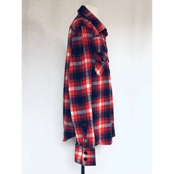 MOLOKAISURF Kids L (12) Red Plaid Flannel Button Down Shirt BUY 2 GET 1 FREE - Picture 3 of 4